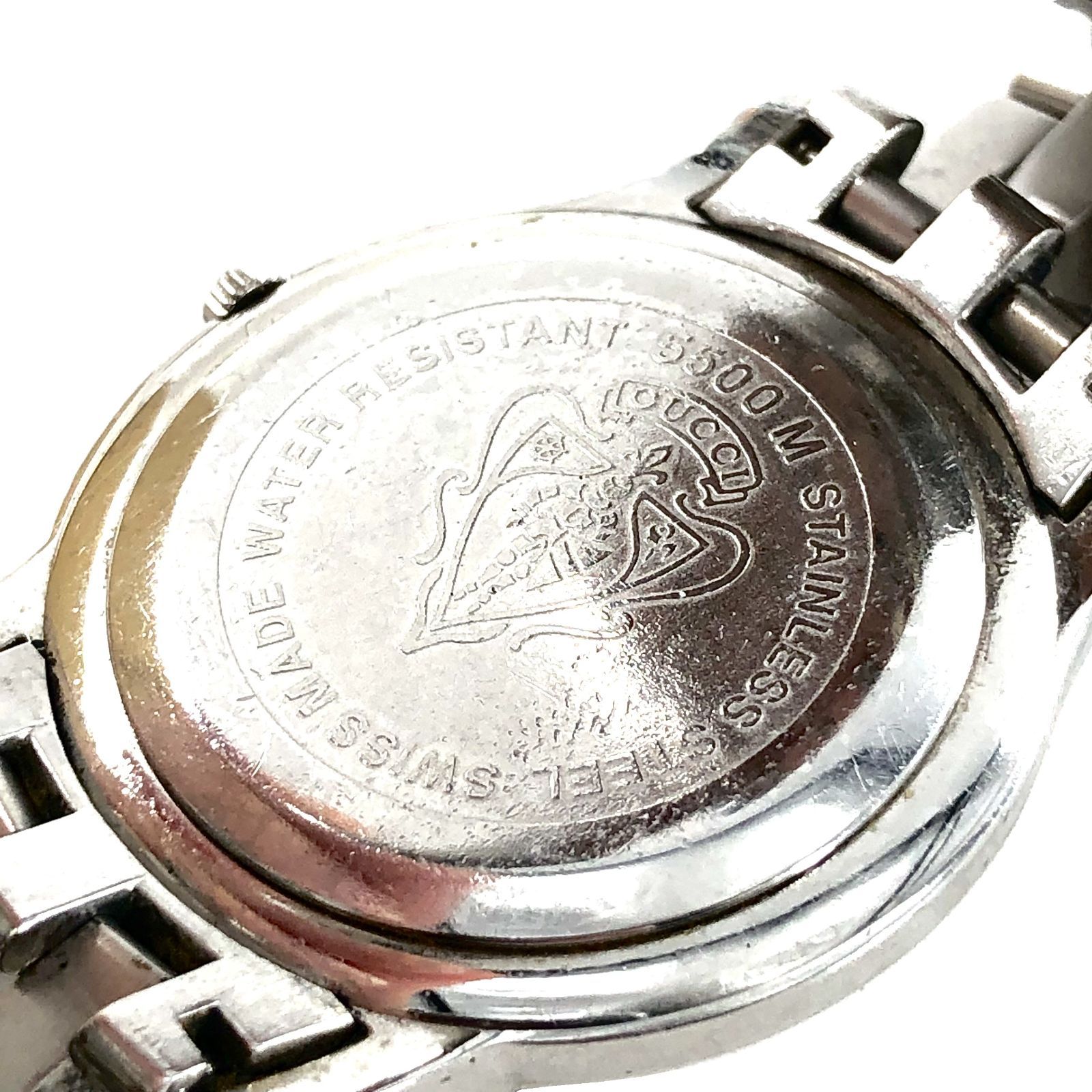 GUCCI グッチ 5500M SS/QZ デイト シルバー文字盤 メンズ腕時計 箱付き 
