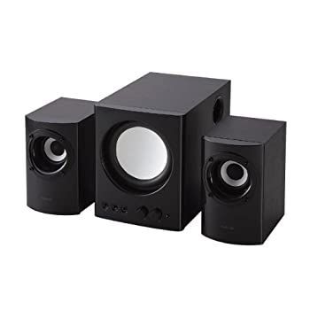オーディオ機器 エレコム スピーカー PC TV 25W 木製 2.1ch ブラック 