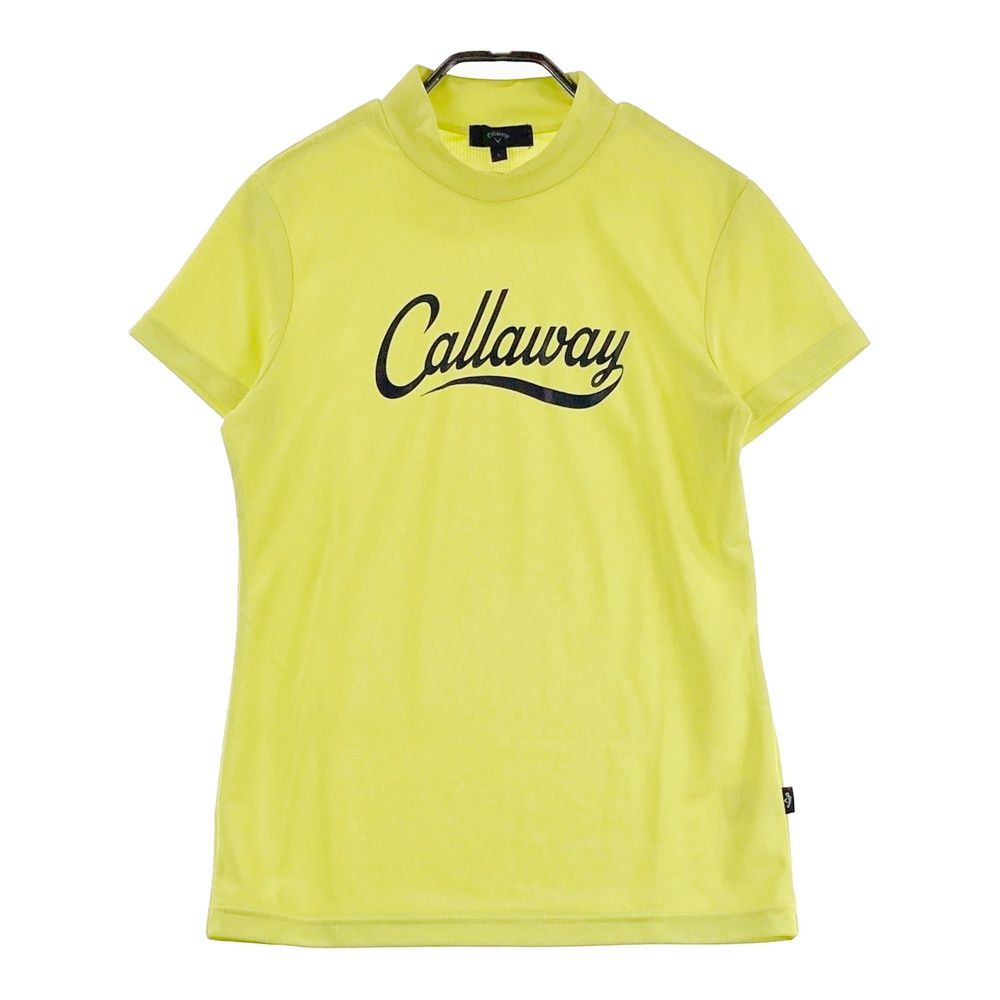 サイズ：L CALLAWAY キャロウェイ ハイネック 半袖Tシャツ イエロー系