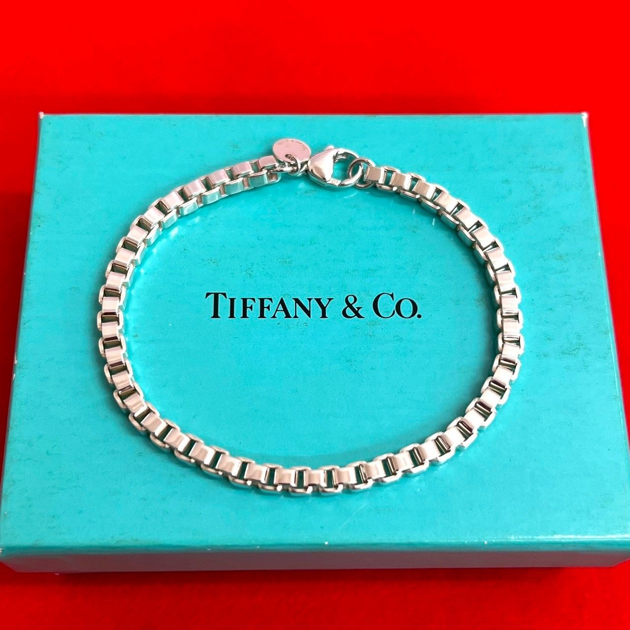 極 美品 保存箱付 TIFFANY&Co. ティファニー ベネチアン ロゴ 刻印