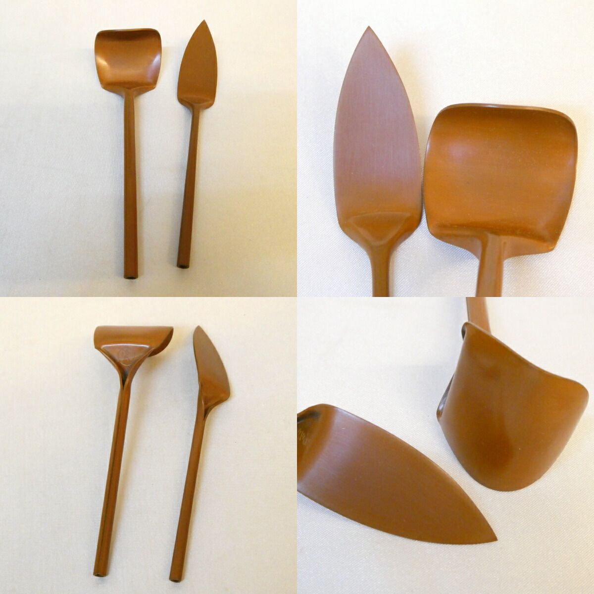 木村清五郎作 灰匙 五本組 煮色 灰道具 セット 茶道具【中古 美品