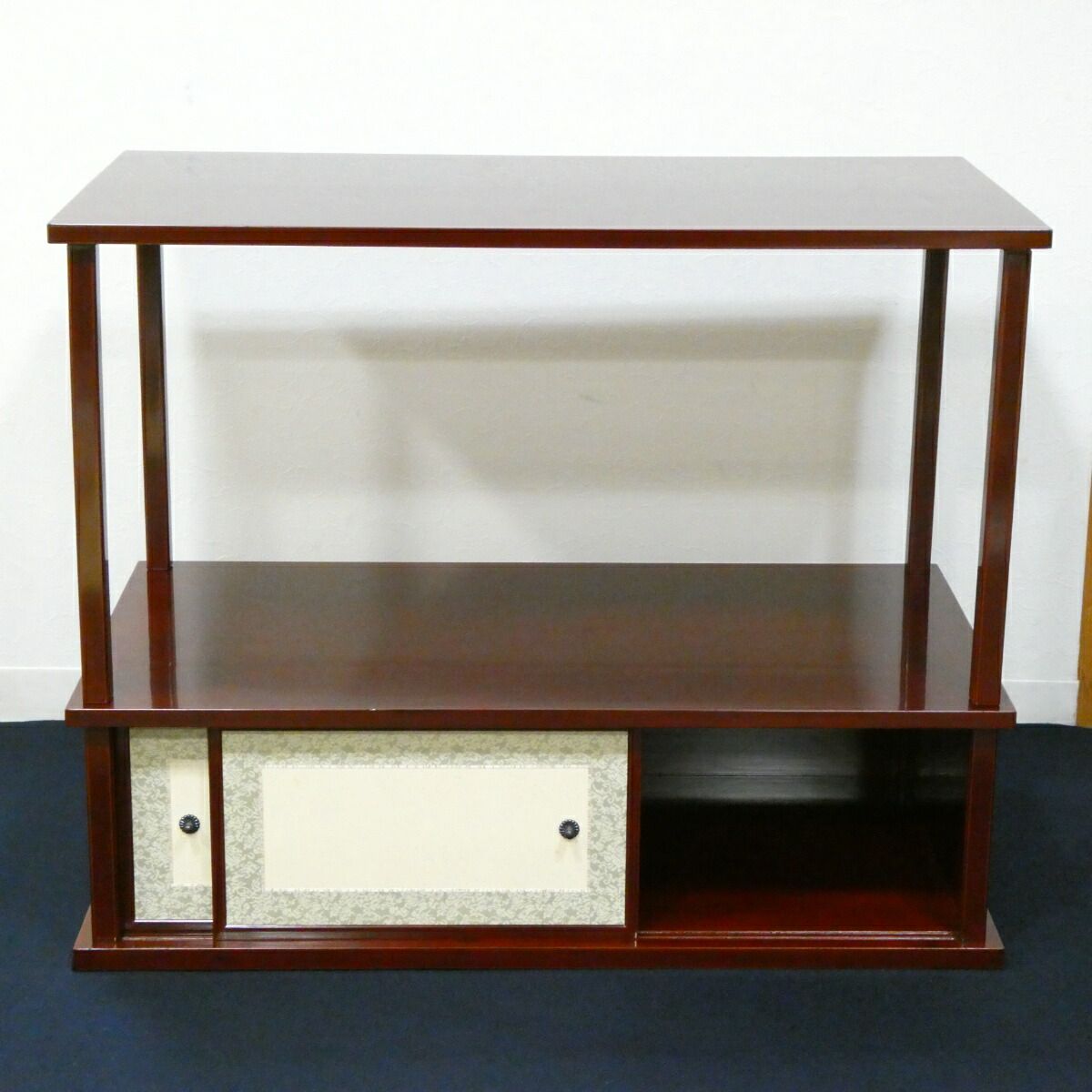 三月の特売品】平安表派塗師 川瀬表完作 紹鴎棚 檜溜塗 茶道具【中古