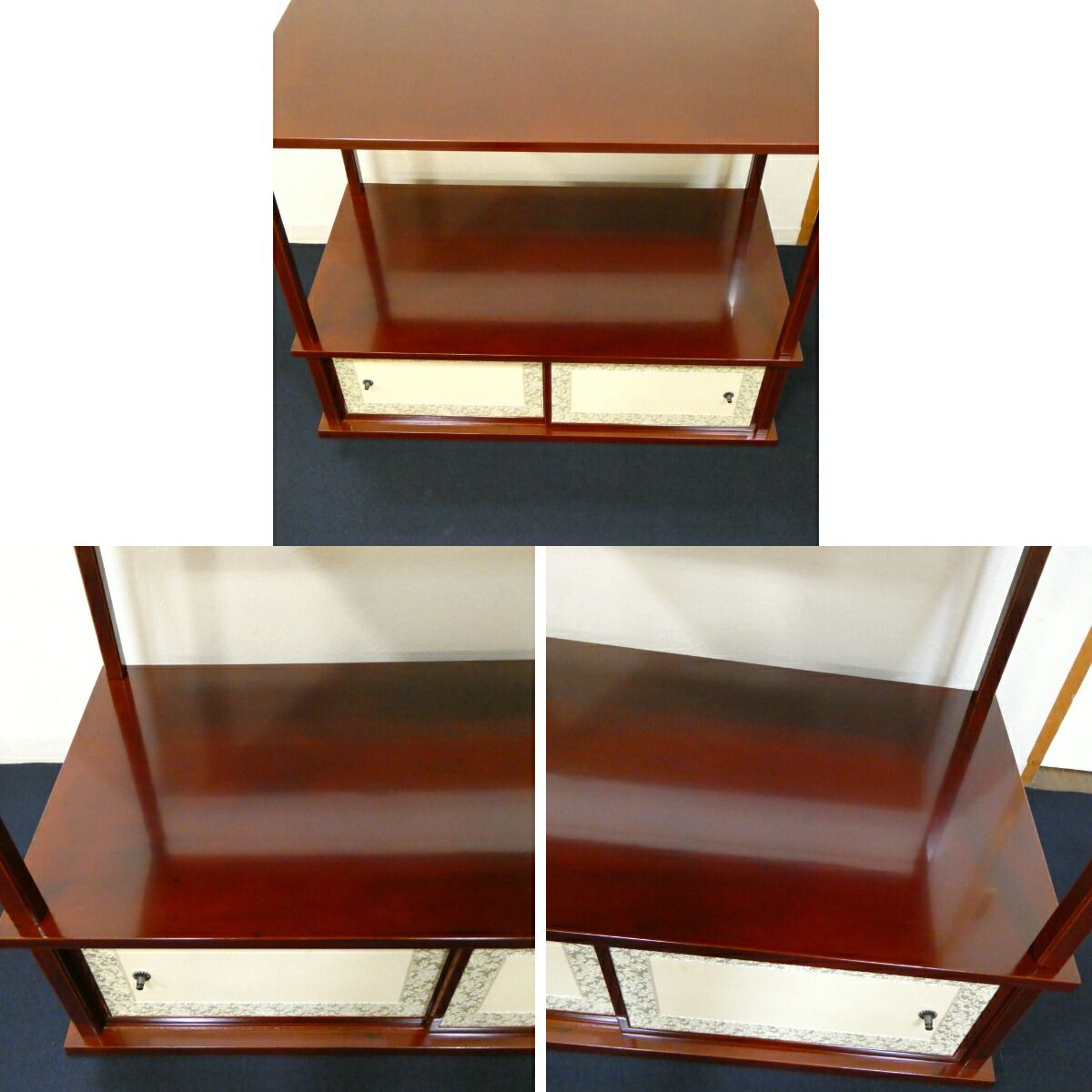 三月の特売品】平安表派塗師 川瀬表完作 紹鴎棚 檜溜塗 茶道具【中古