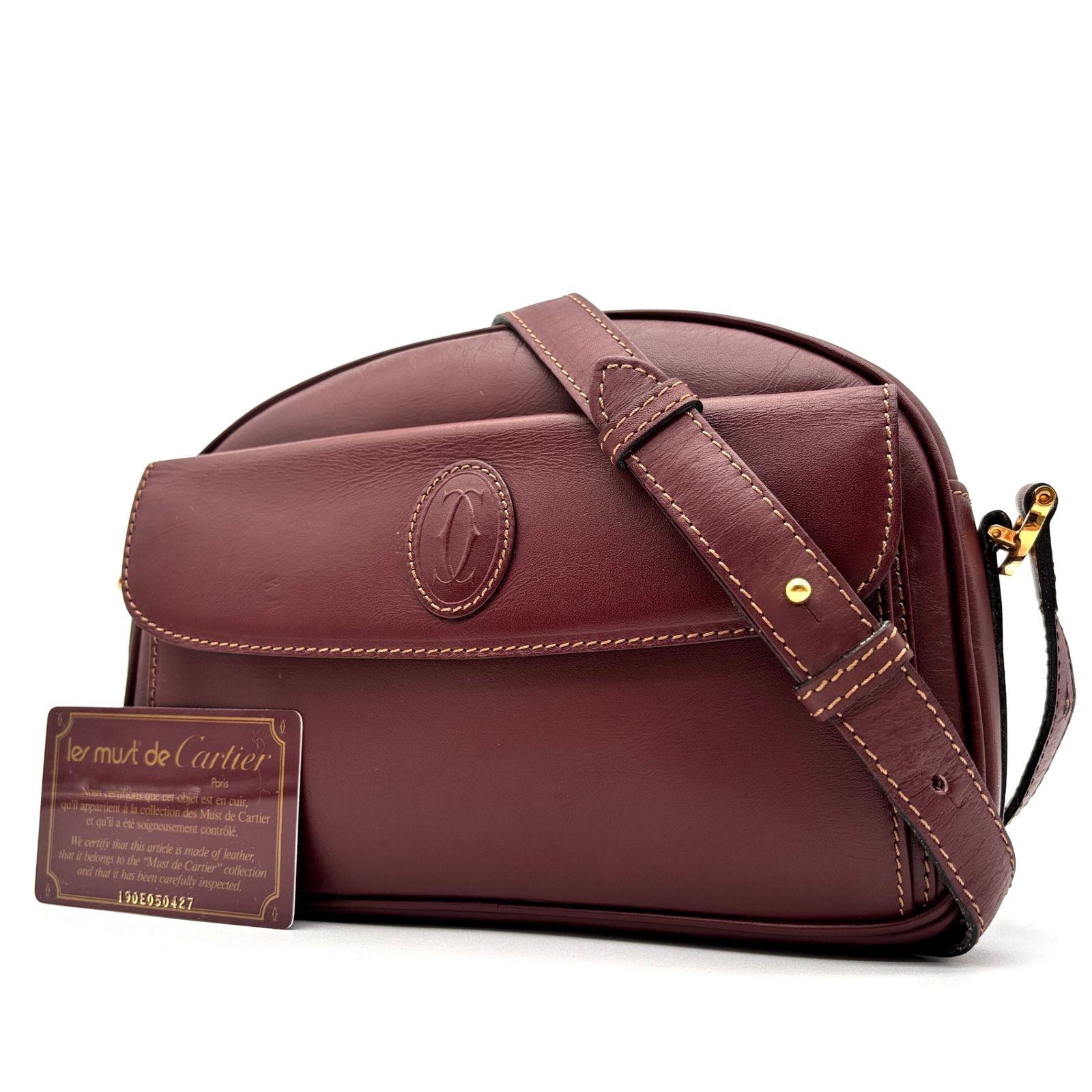 極美品・廃盤 Cartier カルティエ ショルダーバッグ マストライン ロゴ