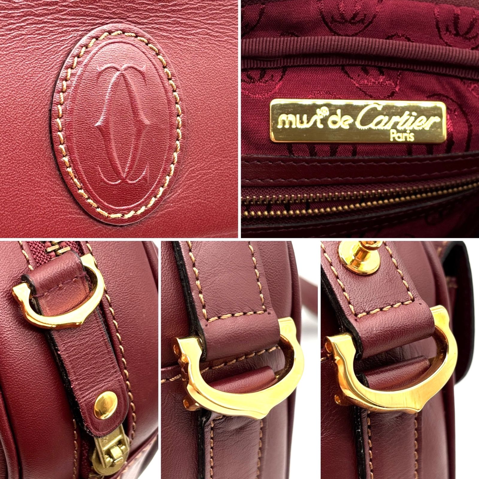 極美品・廃盤 Cartier カルティエ ショルダーバッグ マストライン ロゴ