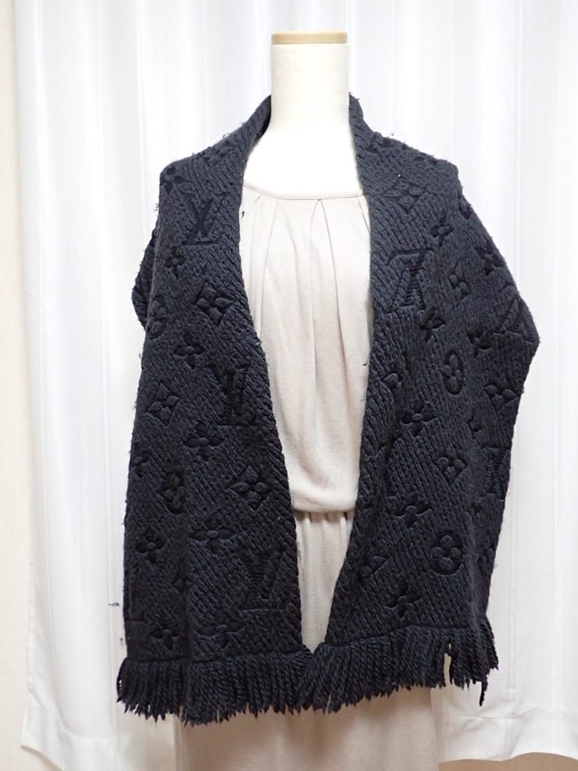 LOUIS VUITTON ルイ ヴィトン エシャルプ ロゴマニア ウールマフラー