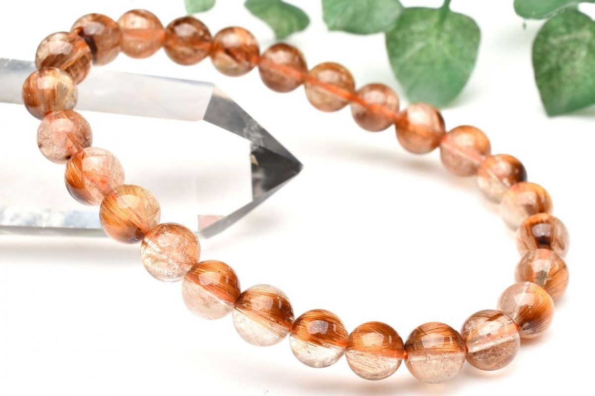 1点物】人気◇板状金針 タイガータイチンルチルクォーツ 7mm