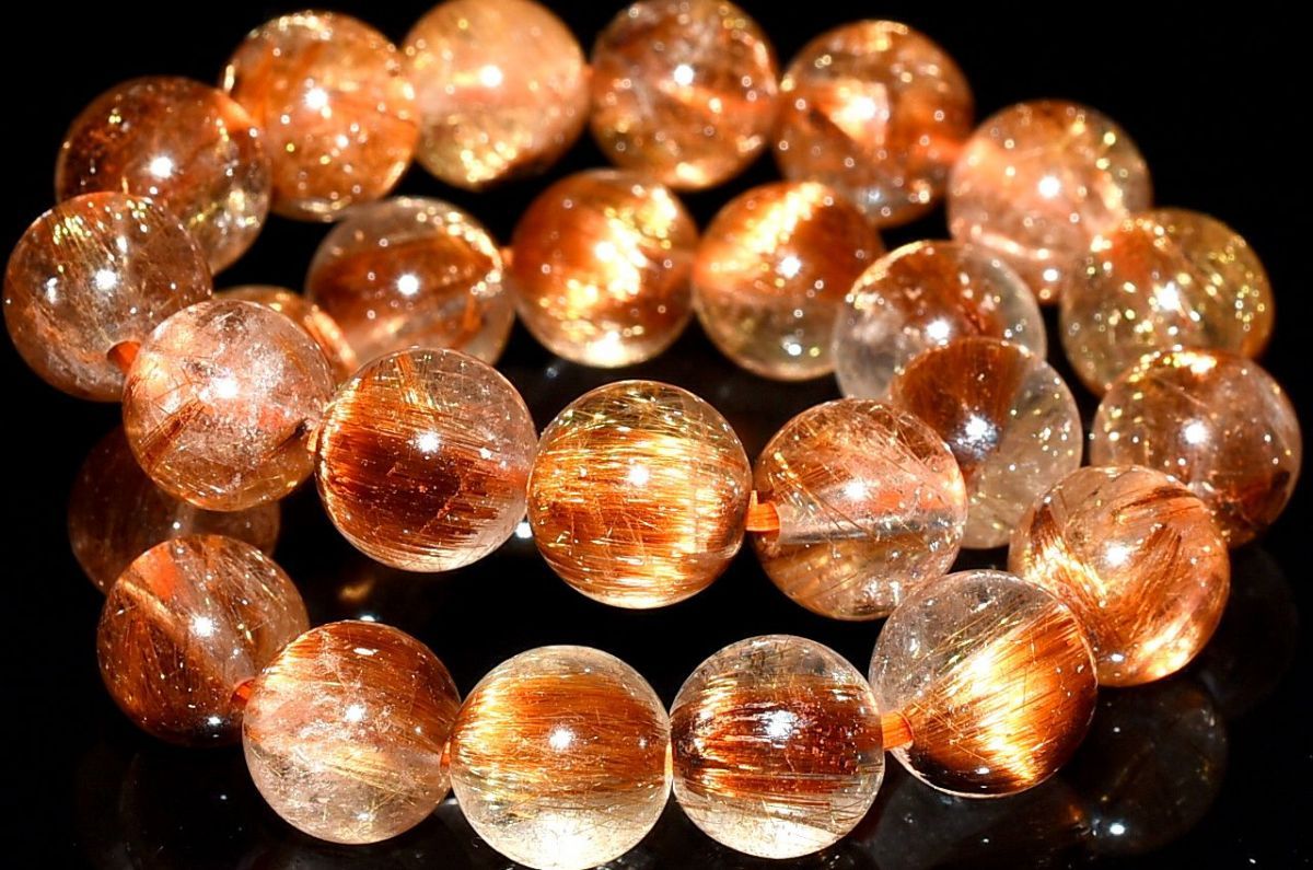 1点物】人気◇板状金針 タイガータイチンルチルクォーツ 7mm