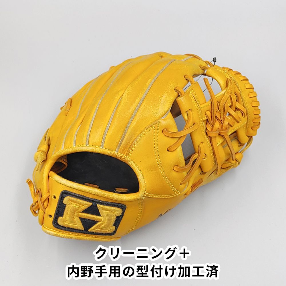 クリーニング済み 】 ハイゴールド 軟式グローブ / 内野手用 型付け