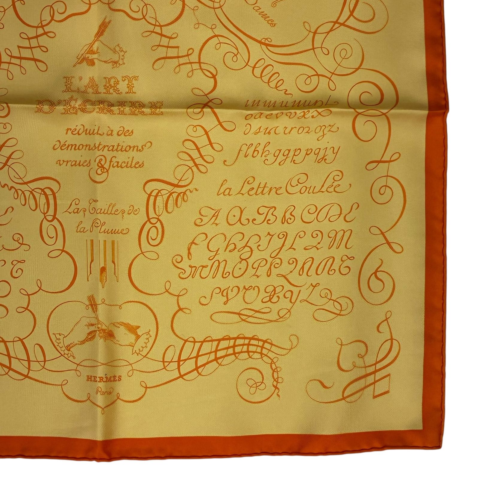 未使用品 HERMES エルメス スカーフ シルク カレ45 LART DECRIRE 書の 