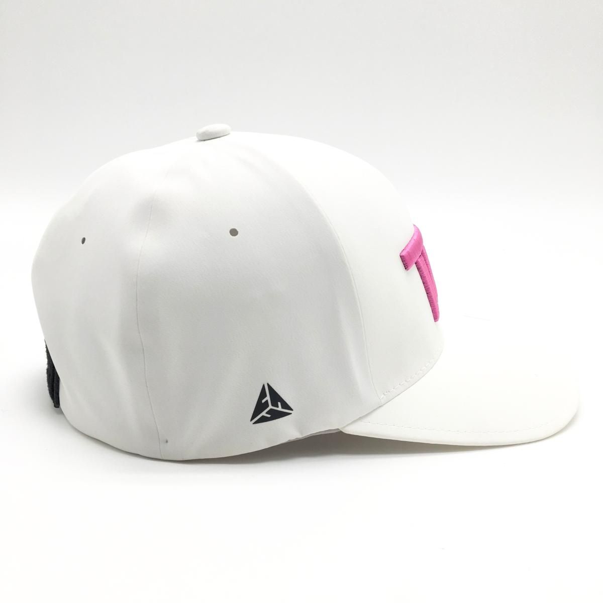 美品】TFW49 キャップ 白×ピンク 立体ロゴ 一部パンチング S/M ゴルフ