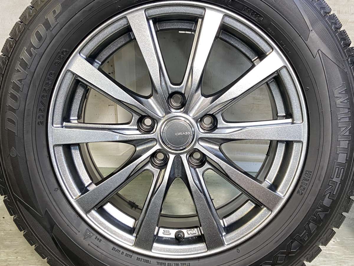 205/65R16 ダンロップ ウィンターマックス WM02 GRASS 16x6.5 38 114.3 