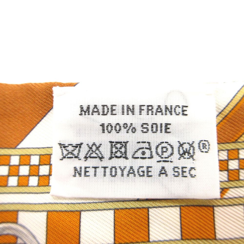 美品 エルメス ツイリー 馬勒とチャーム スカーフ シルク キャラメル