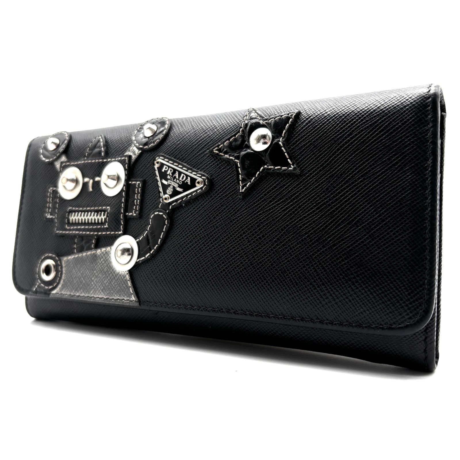 極美品・レア PRADA プラダ ロボット 長財布 三角ロゴ プレート