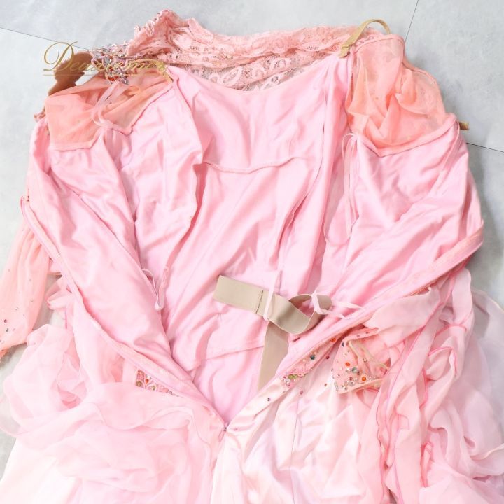 社交ダンス 衣装 スタンダードドレス ワンピース ドレス ピンク系