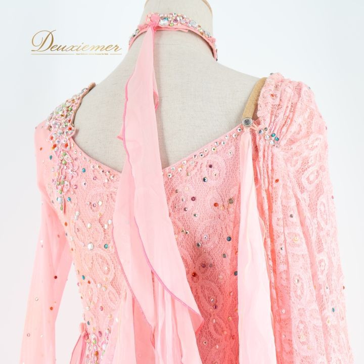 社交ダンス 衣装 スタンダードドレス ワンピース ドレス ピンク系