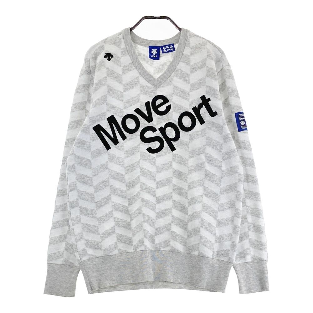 サイズ：M DESCENTE GOLF デサントゴルフ ウール混 長袖ニットセーター