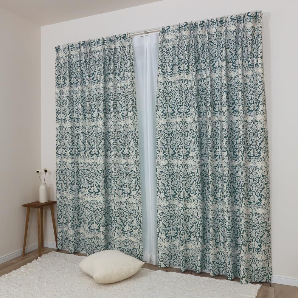 新品 【144サイズ】 ウィリアム・モリス 防炎カーテン 2枚セット