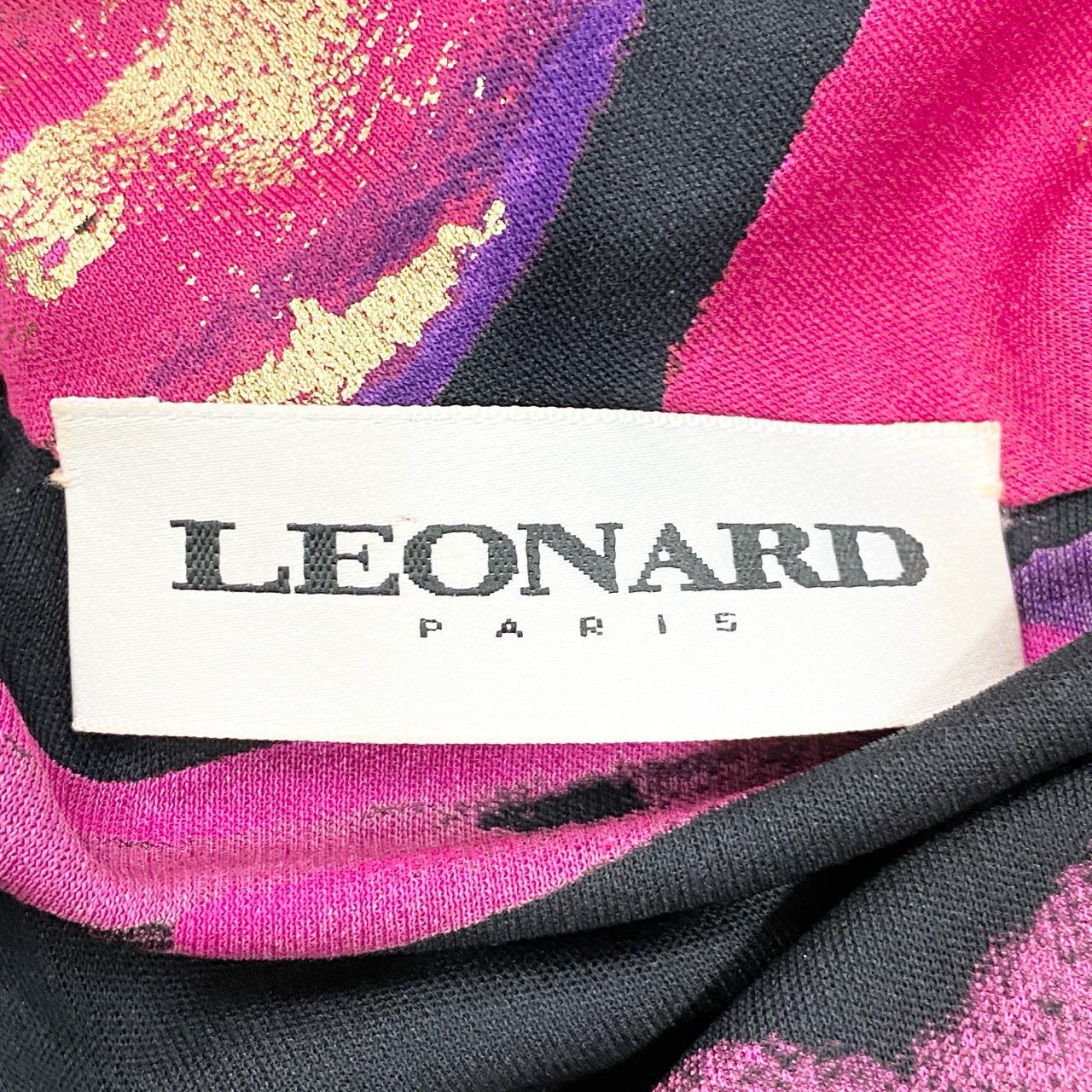 61c6 【美品】 LEONARD レオナール チュニックワンピース ハーフジップ