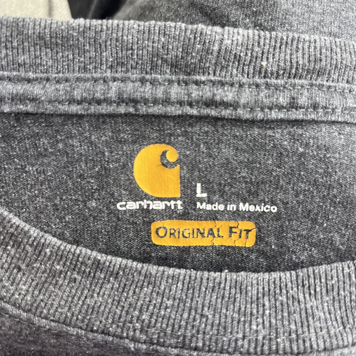 メキシコ製 Carhartt 長袖 ロゴTシャツ L ダークグレー カーハート