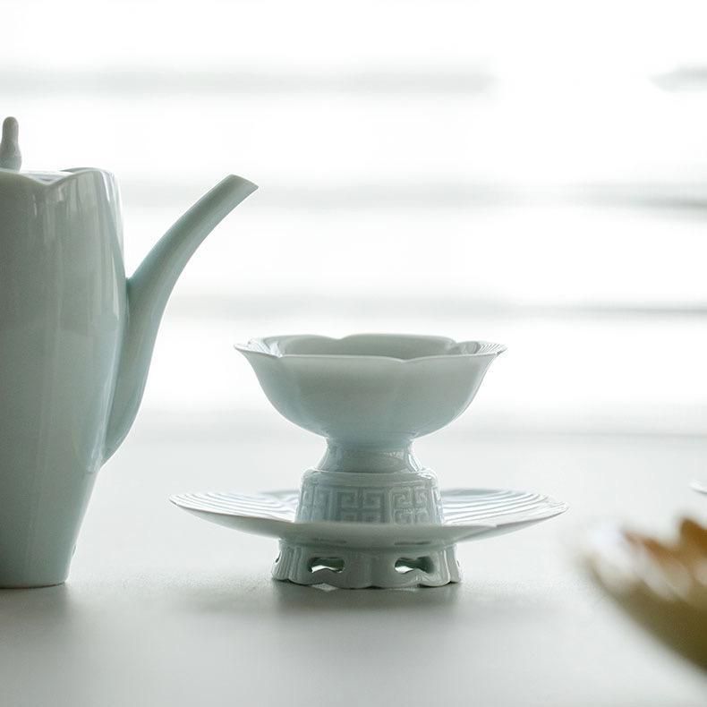 茶器 急須 茶壺 青磁 青白磁 水滴壷 台湾 茶道具 煎茶道具 陶磁 手作り