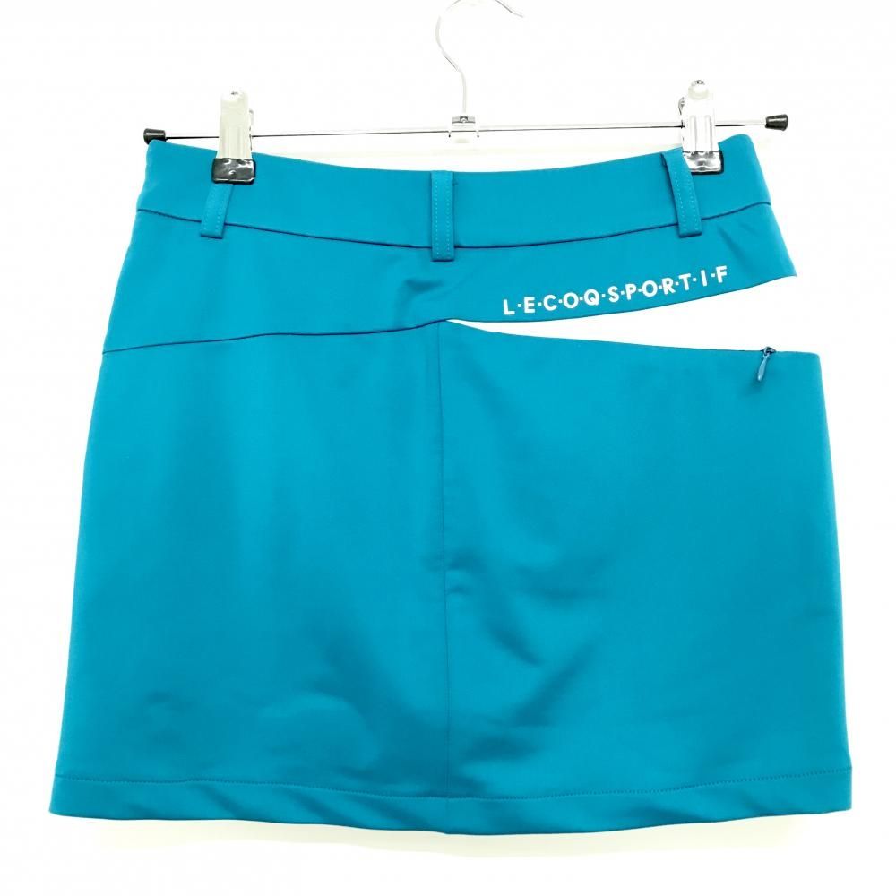 超美品】ルコックゴルフ スカート ブルーグリーン×白 ロゴ 韓国モデル
