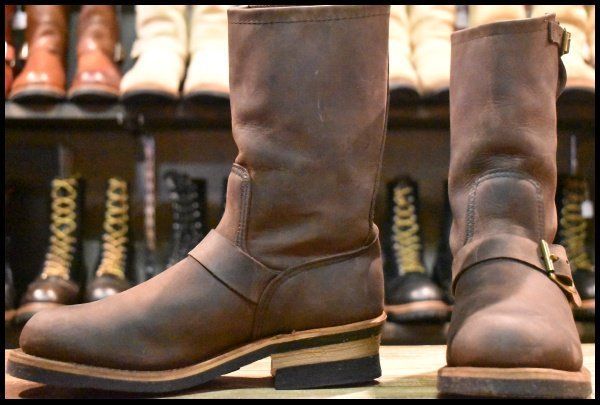 【6D 良品 90周年限定 PT91プリント】レッドウィング 8248 エンジニア ヌバック 茶 スチールトゥ ブーツ redwing HOPESMORE【GB598】