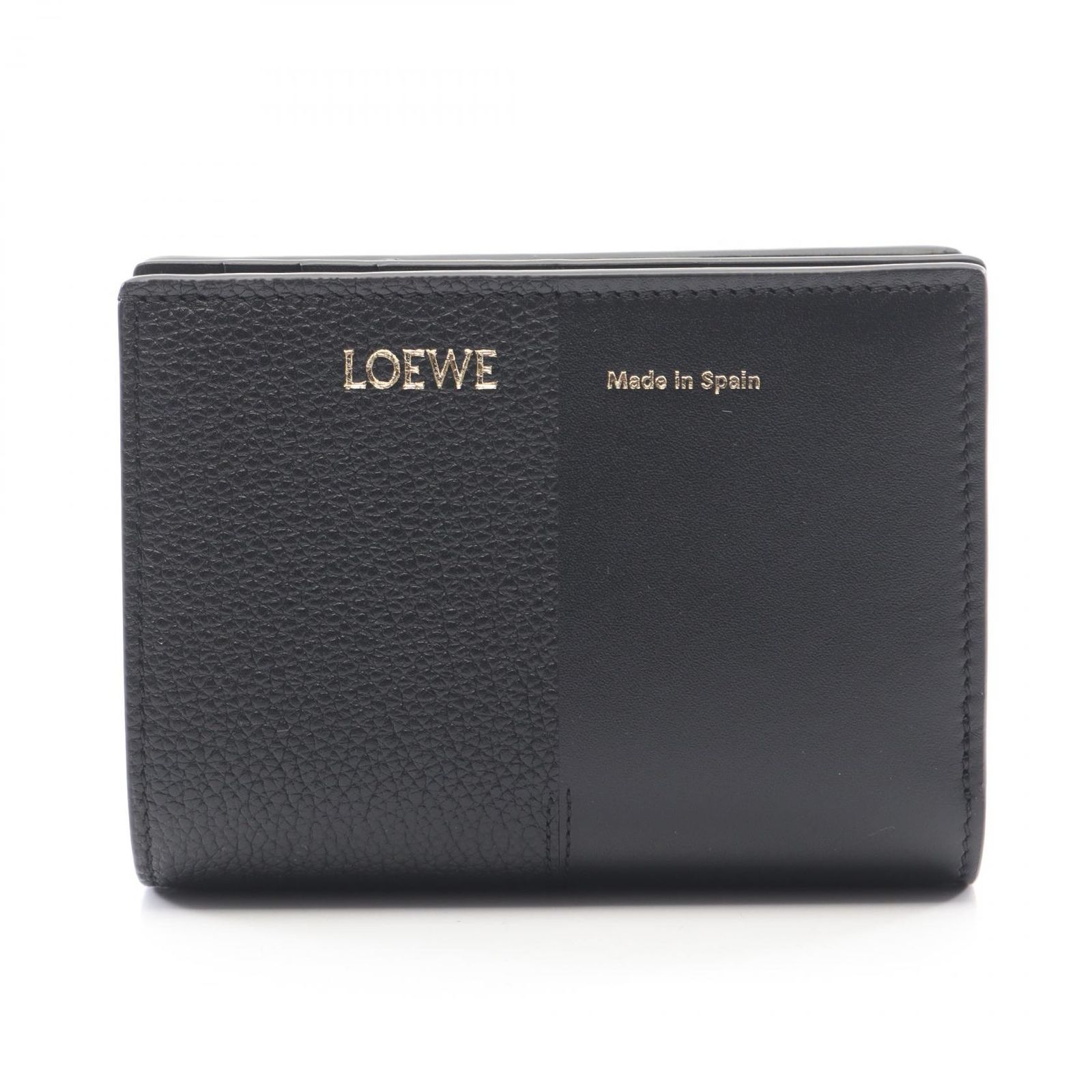 LOEWE ブラック 二つ折り財布 メンズ LOEWE 二つ折り財布 ブラック レザー