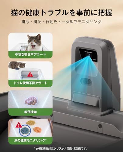 PETKIT 猫 トイレ 自動トイレ ゆるい便が検知 スマホ管理 センサー付き