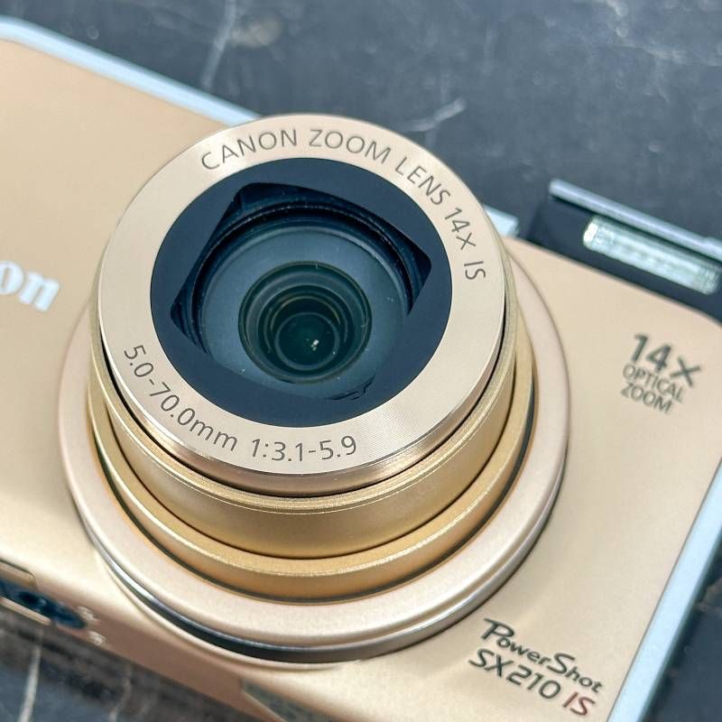 美品】Canon PowerShot SX210 IS ゴールド コンパクトデジタルカメラ