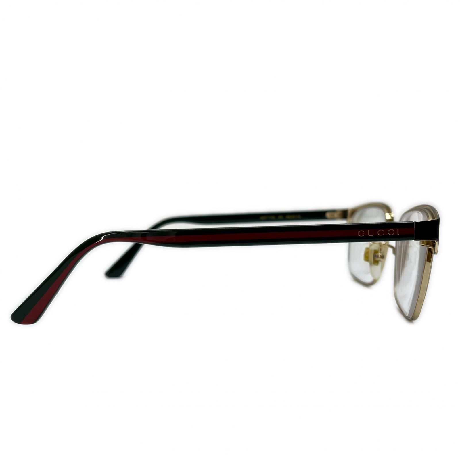 ◇◇GUCCI グッチ 眼鏡 ケース付 度入り GG09340A ブラック×グリーン 