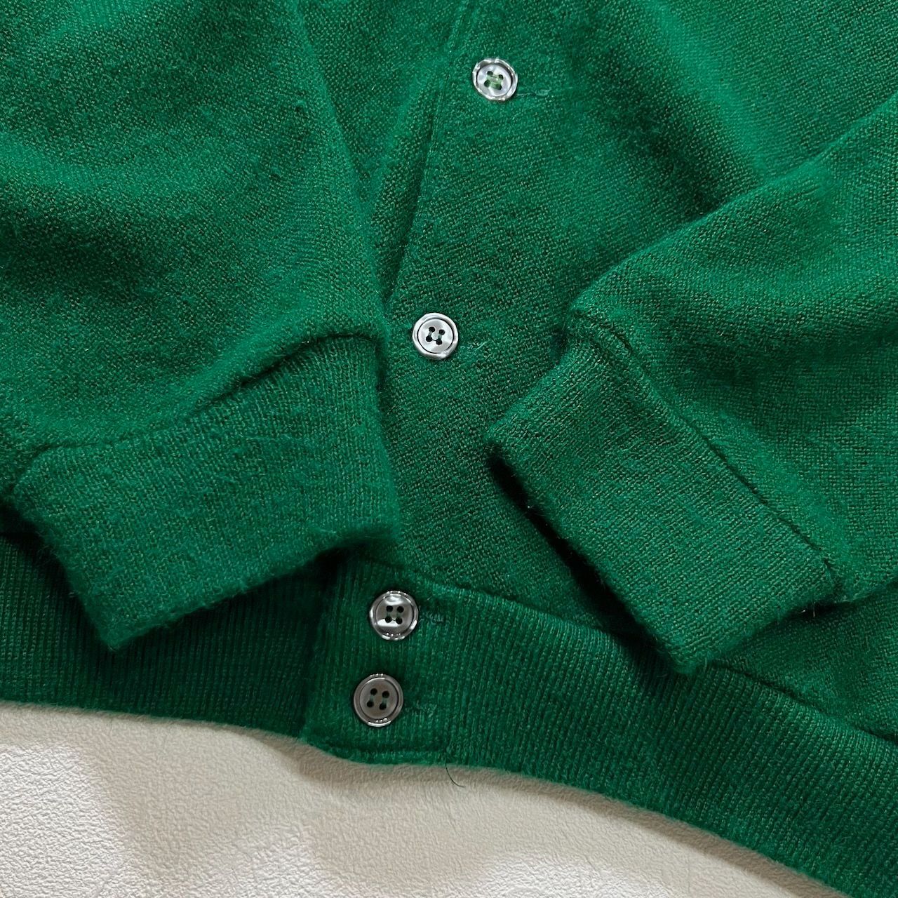 60s IZOD LACOSTE アクリル カーディガン ラコステ グリーン M 古着 