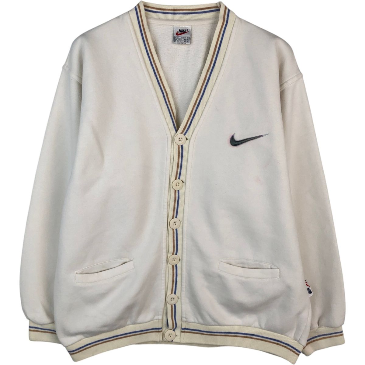 古着 90年代~ ナイキ NIKE フルボタン ロゴスウェットシャツ