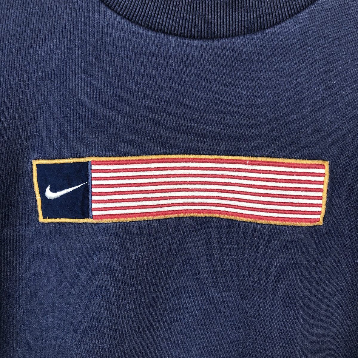 古着 90~00年代 ナイキ NIKE 星条旗柄 ロゴスウェットシャツ 