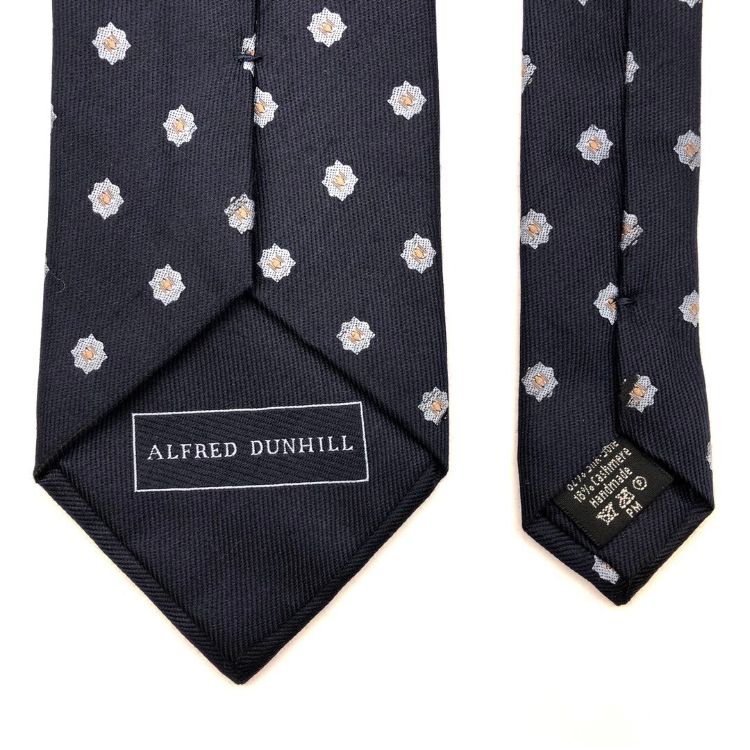 ダンヒル 小紋タイ ネクタイ ネイビー イングランド製 美品 dunhill（ダンヒル） ネクタイ メンズ ネクタイ イングランド製 シルク