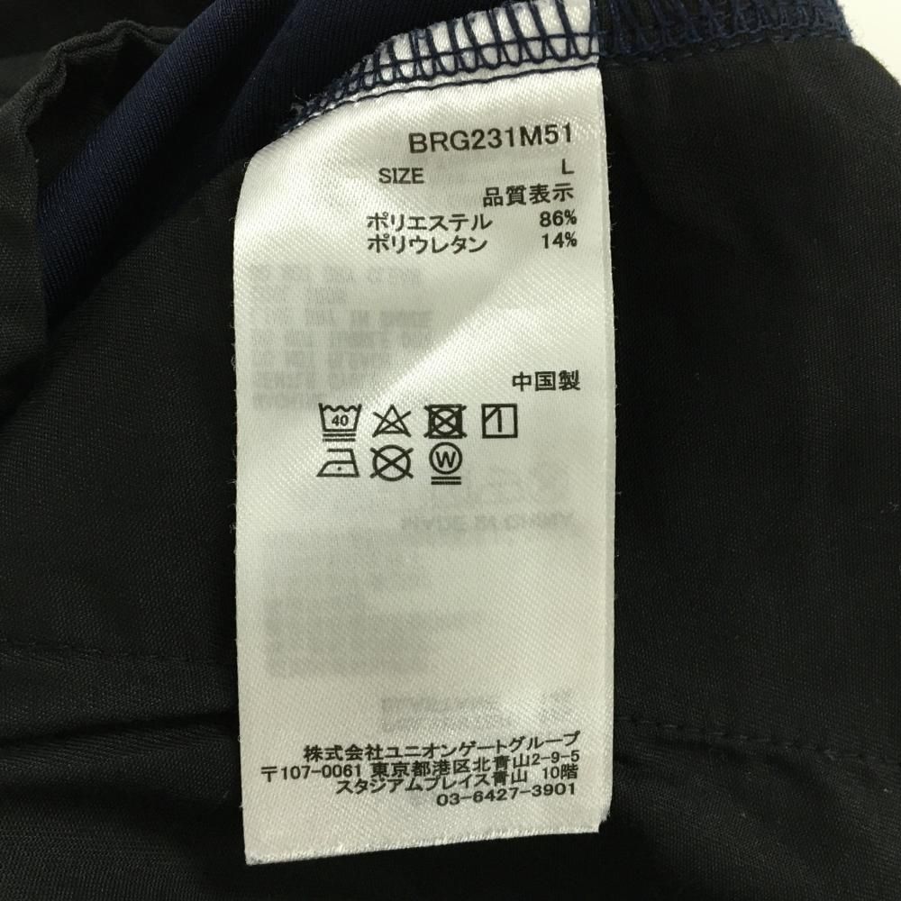 超美品】ブリーフィング パンツ ネイビー×白 サイド英字ロゴライン