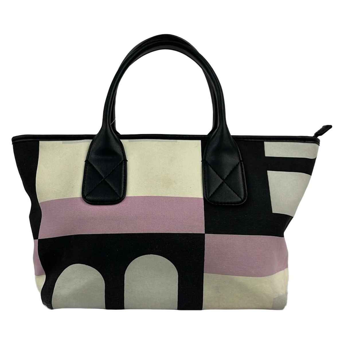 BALLY(バリー) ハンドバッグ ビジーB 白×黒×マルチ レザー - メルカリ