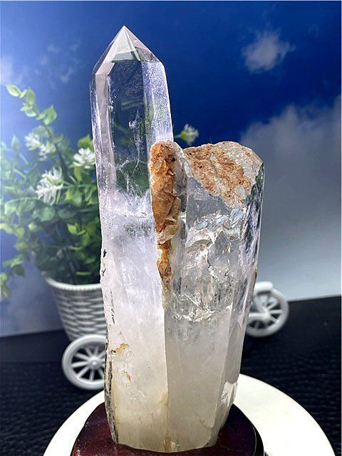 超強いパワーヒマラヤ産(藍針入り)天然水晶クラスターB89B6/250B56C