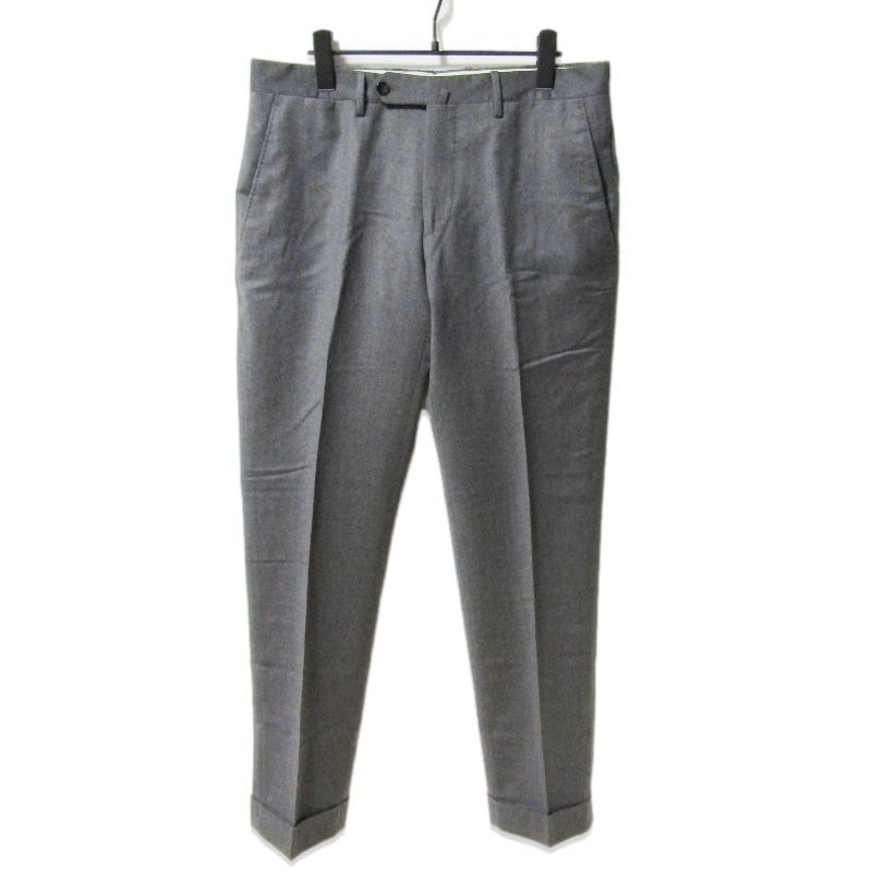 美品 GERMANO ジェルマーノ スラックスパンツ サキソニー ノープリーツ