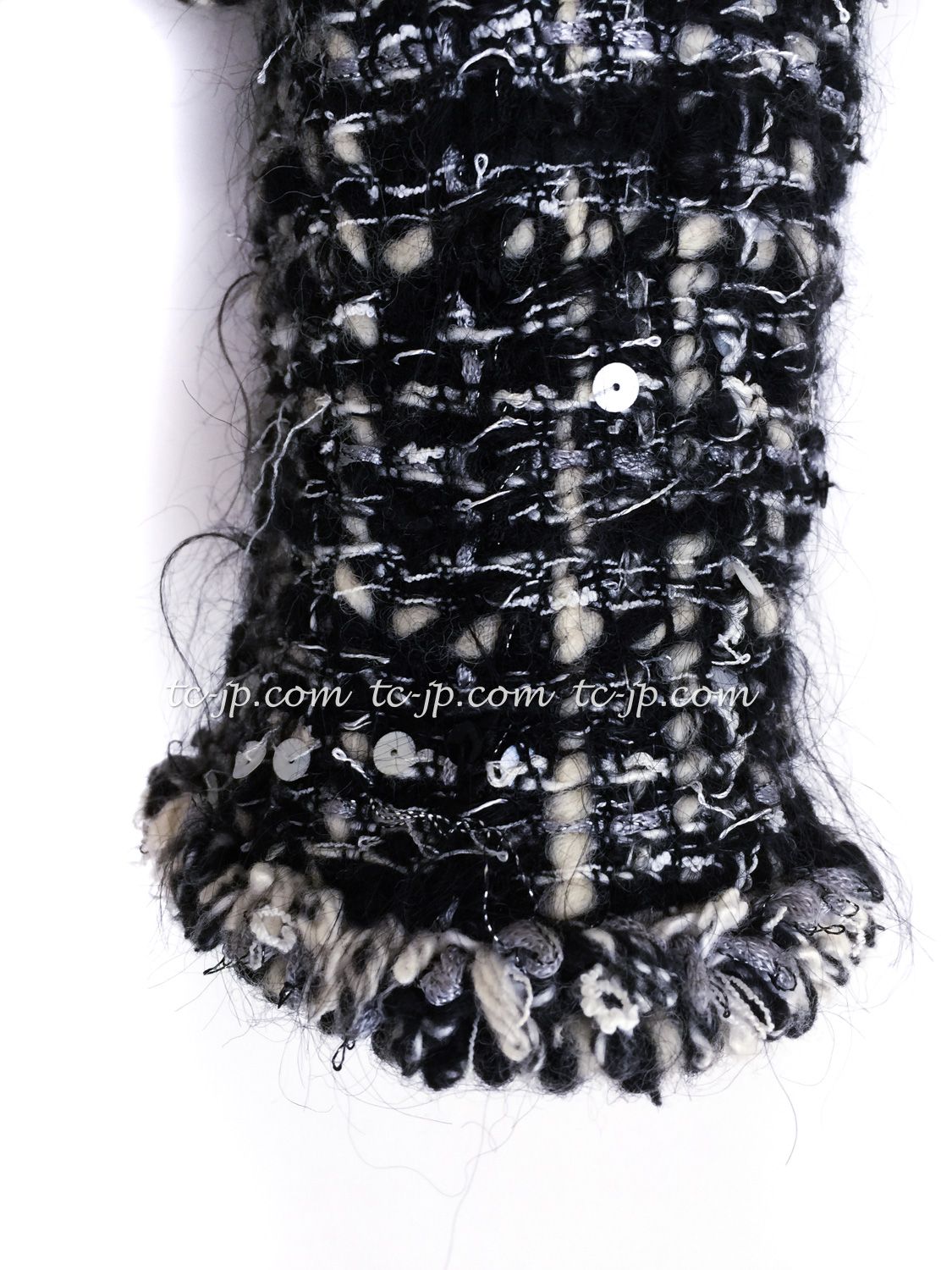 シャネル ジャケット CHANEL ホワイト ブラック ミックス ルサージュ