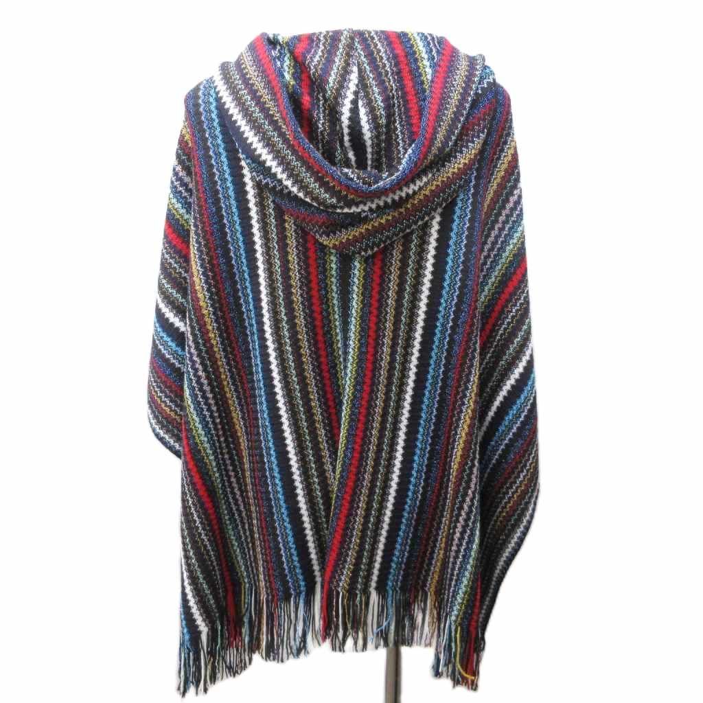 ミッソーニ MISSONI 美品 ニットポンチョ ジグザグ柄 ラメ グリッター