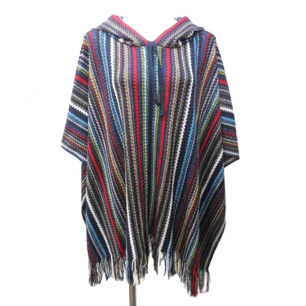 ミッソーニ MISSONI 美品 ニットポンチョ ジグザグ柄 ラメ グリッター