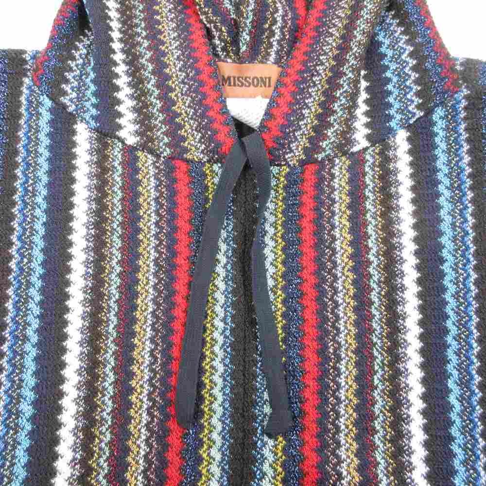 ミッソーニ MISSONI 美品 ニットポンチョ ジグザグ柄 ラメ グリッター