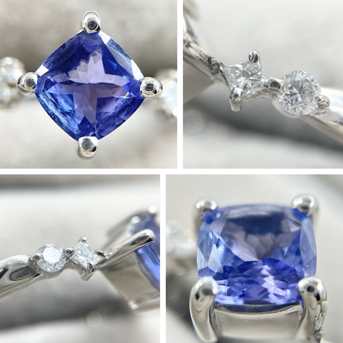 Pt900 天然タンザナイト 0.92ct 天然ダイヤ 0.22ct リング - メルカリ