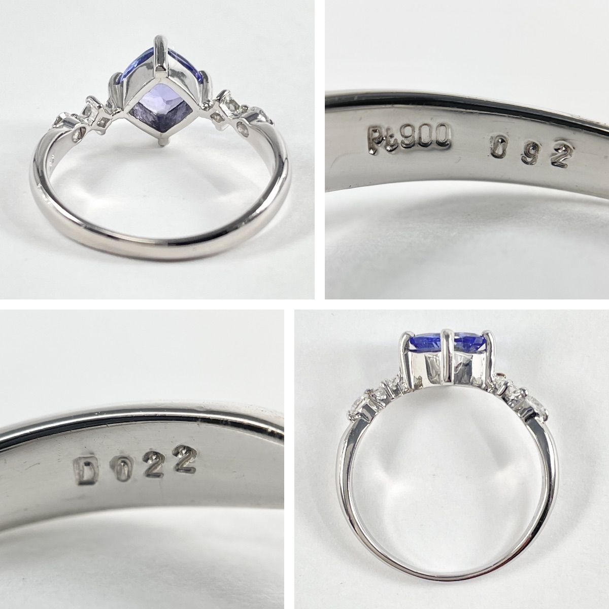 Pt900 天然タンザナイト 0.92ct 天然ダイヤ 0.22ct リング - メルカリ