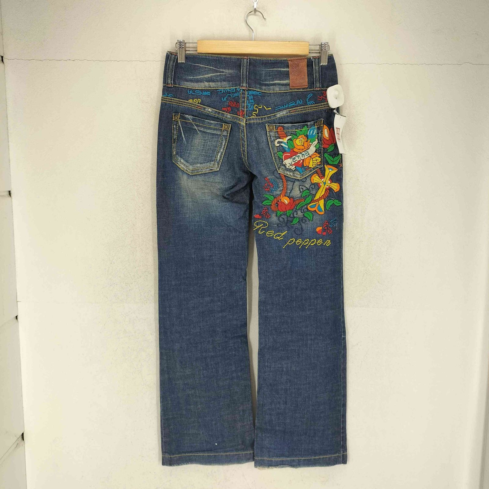 レッドペッパー RED PEPPER CHESSY 刺繍 ストレートデニムパンツ Y2K