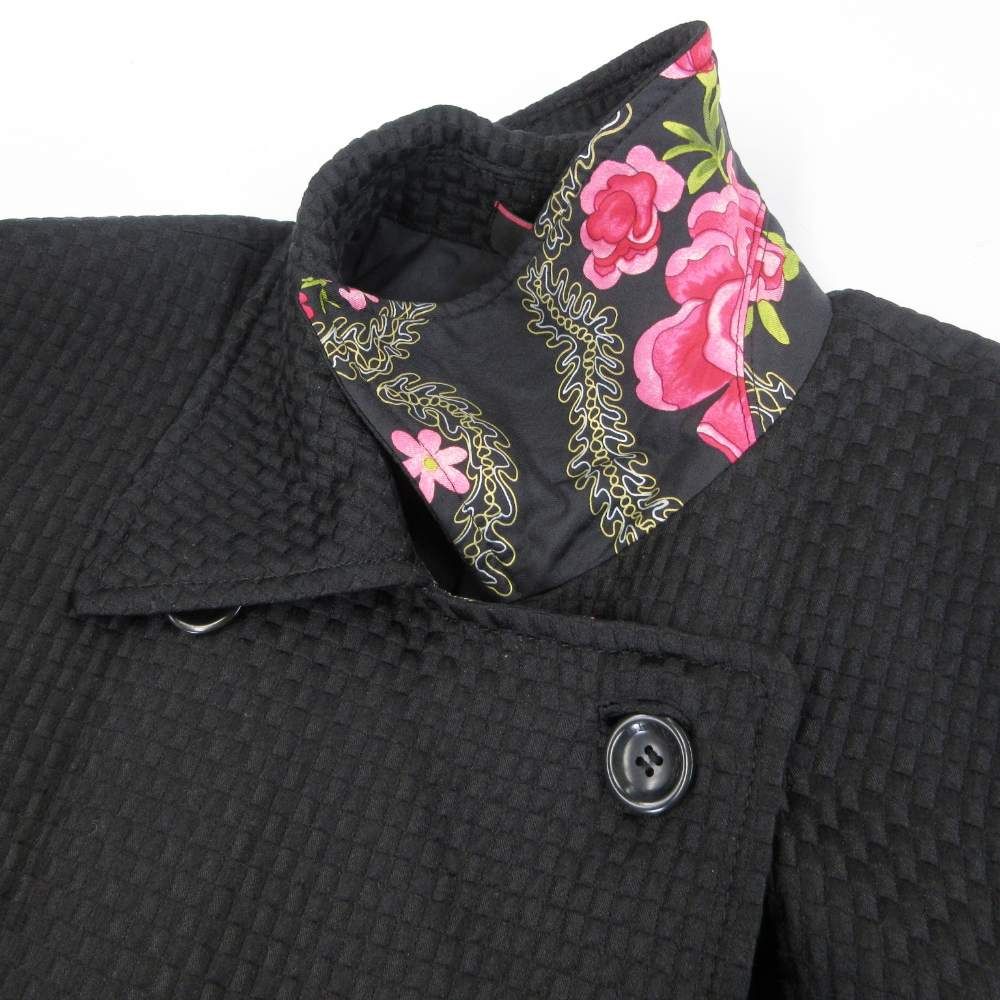 レオナール LEONARD FASHION コート ジャケット シルク ウール混 切替