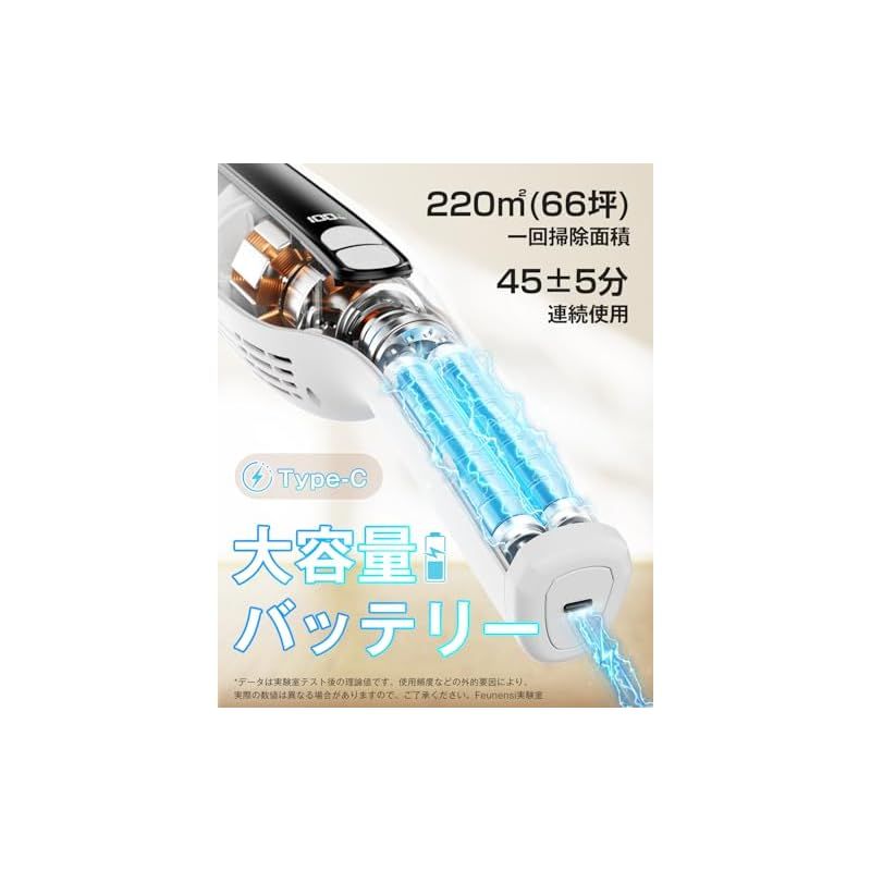 掃除機 コードレス 【2026新登場】70KPa超強力吸引&自立式&LEDライト