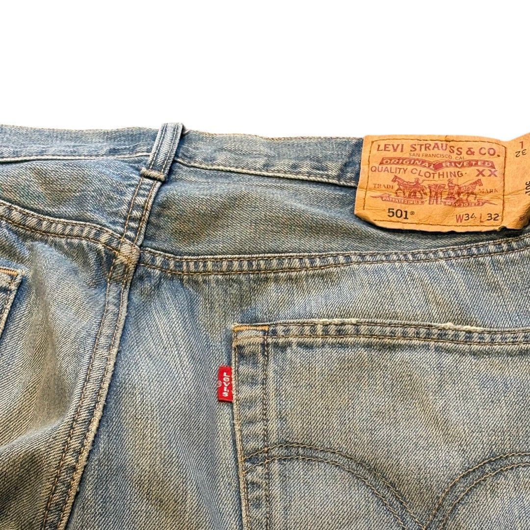 90s 00s Levi's 501 W34 L32 フィリピン製 ダメージデニム ストレート