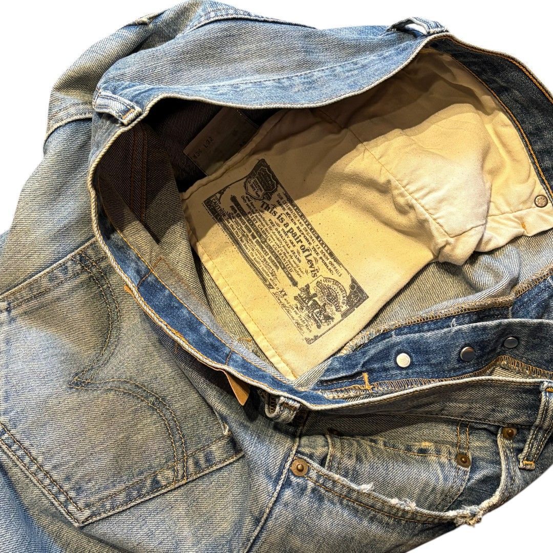90s 00s Levi's 501 W34 L32 フィリピン製 ダメージデニム ストレート